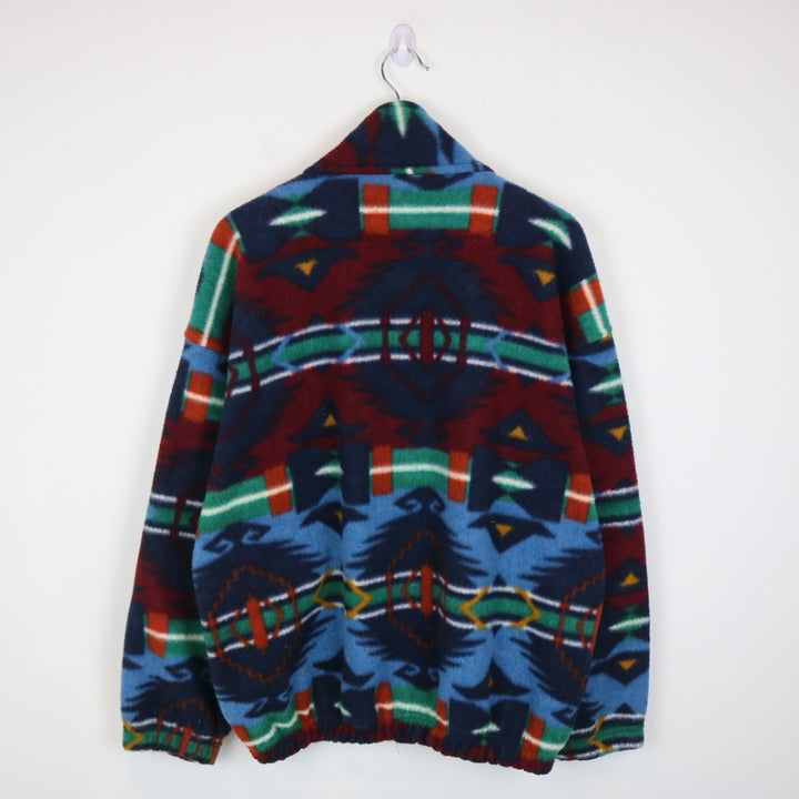 Vintage 90's Legend's Athletics Patterned Quarter Zip Fleece Sweater - L-NEWLIFE Clothing