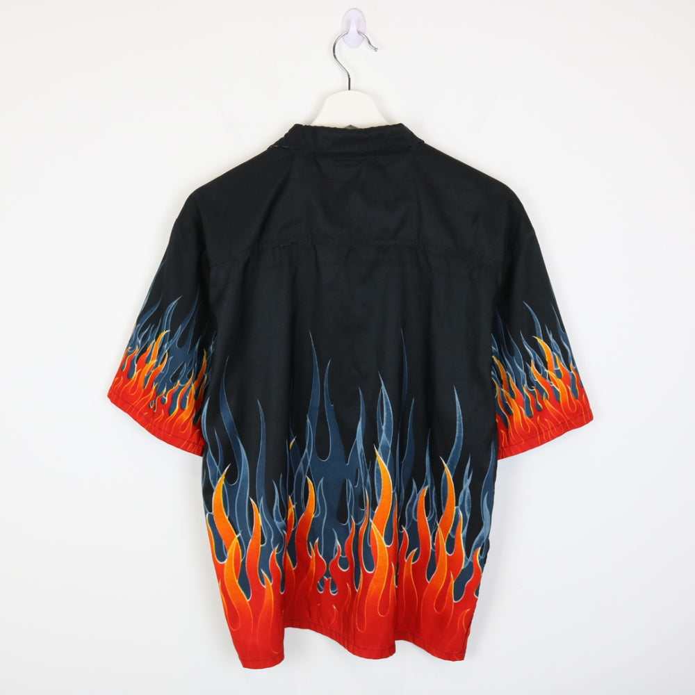 Vintage 00's Flame Short Sleeve Button Up - S-NEWLIFE Clothing