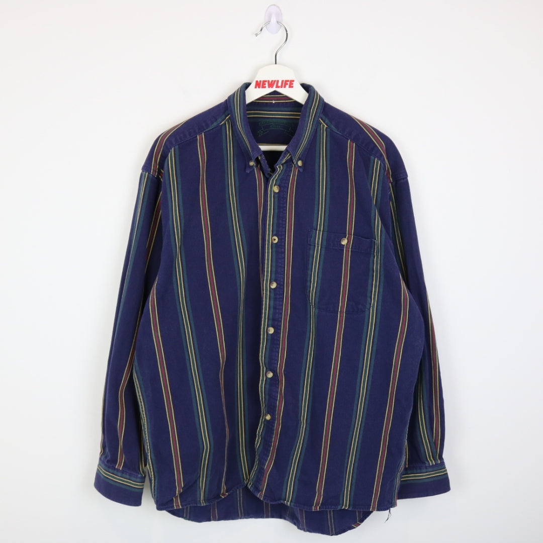 Vintage 90's Christopher Rand Striped Corduroy Button Up - L-NEWLIFE Clothing