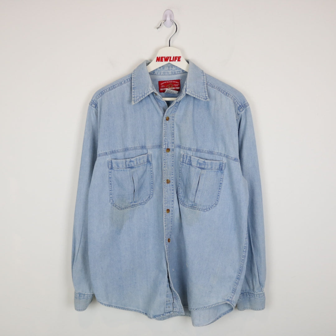 Vintage 90's Marlboro Denim Button Up - M-NEWLIFE Clothing