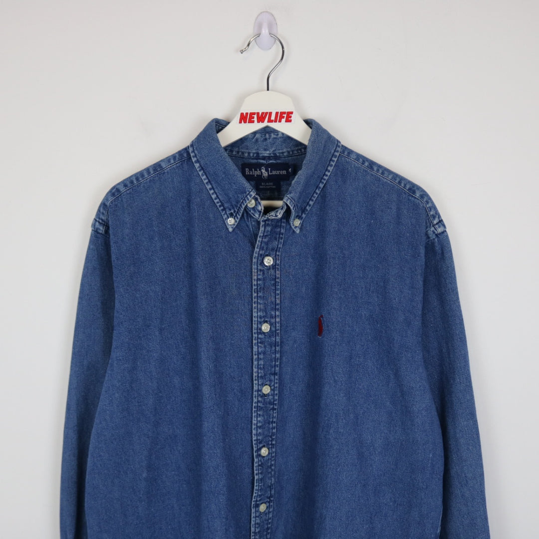 Vintage 80's Ralph Lauren Denim Button Up - L-NEWLIFE Clothing