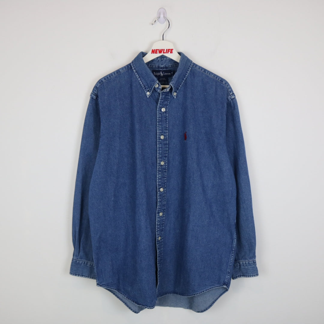 Vintage 80's Ralph Lauren Denim Button Up - L-NEWLIFE Clothing