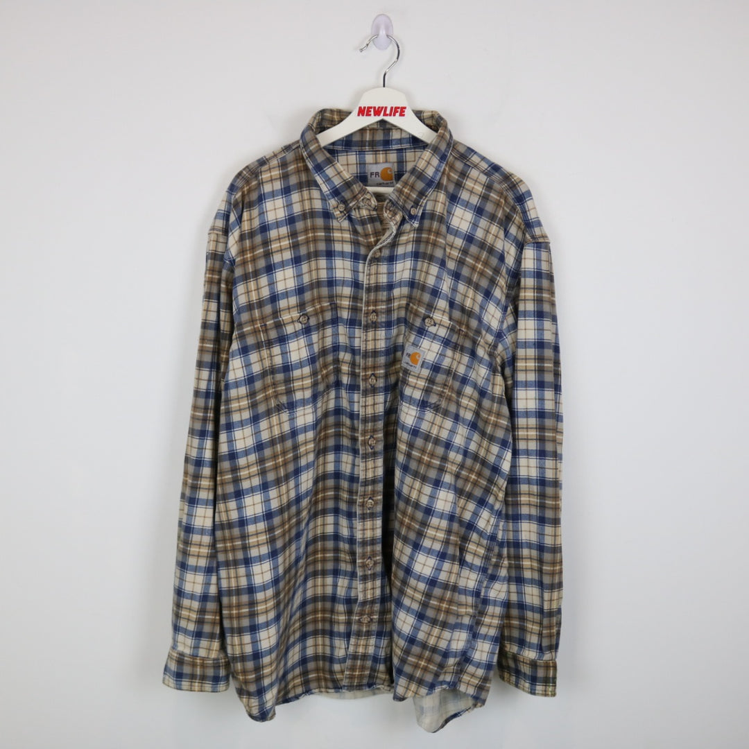 Carhartt FR Plaid Work Button Up - XXL-NEWLIFE Clothing
