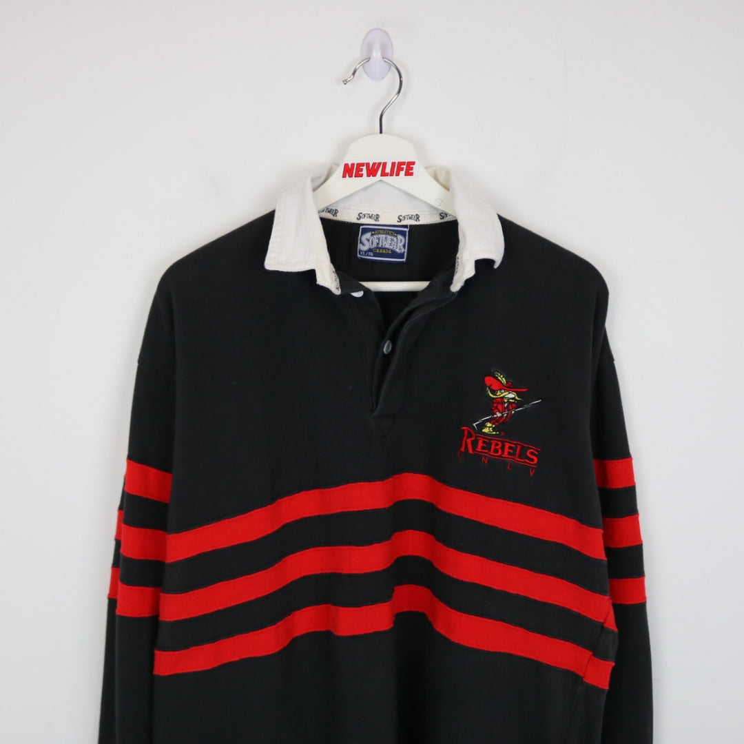Vintage 90's University of Las Vegas Rebels Long Sleeve Polo Shirt - XL-NEWLIFE Clothing