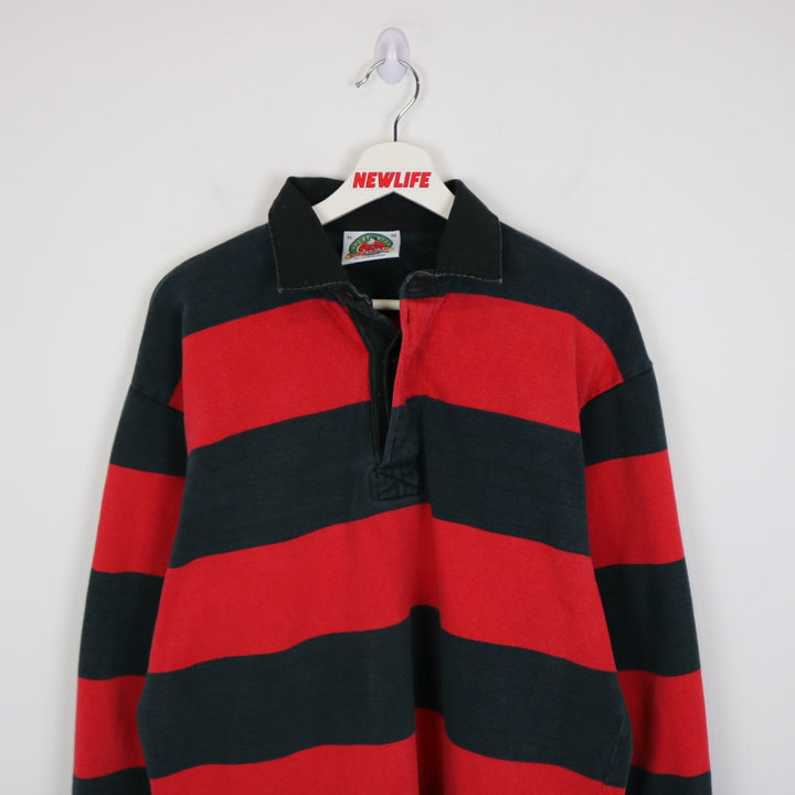 Vintage 00's Striped Rugby Polo Shirt - L-NEWLIFE Clothing