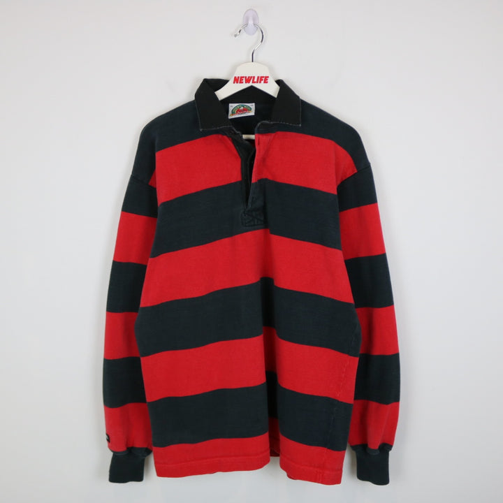 Vintage 00's Striped Rugby Polo Shirt - L-NEWLIFE Clothing