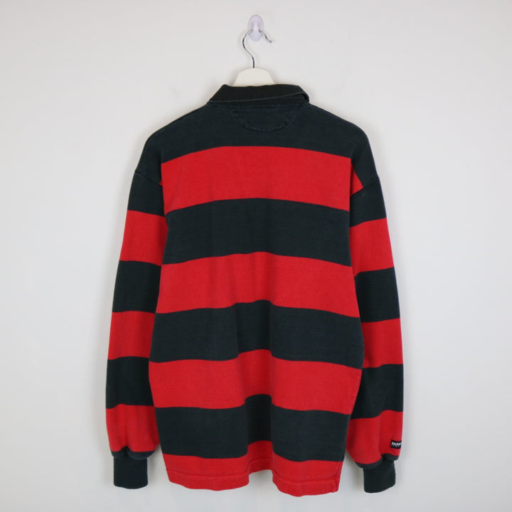 Vintage 00's Striped Rugby Polo Shirt - L-NEWLIFE Clothing