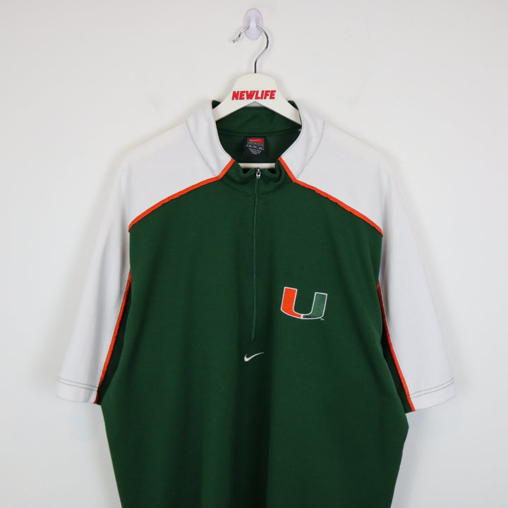 Vintage 90's University of Miami Half Zip Pullover - XL-NEWLIFE Clothing