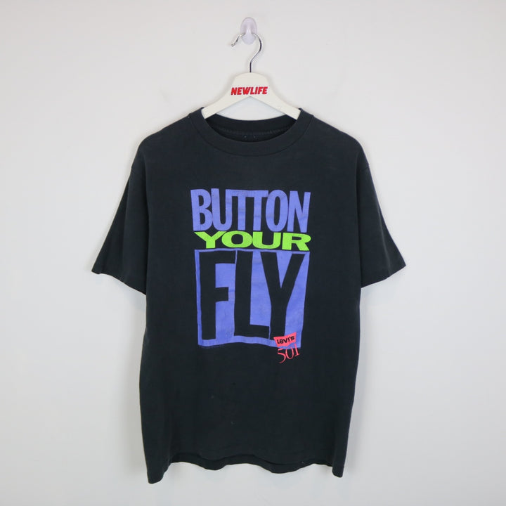 Vintage 90's Button Your Fly Levi's 501 Tee - M-NEWLIFE Clothing