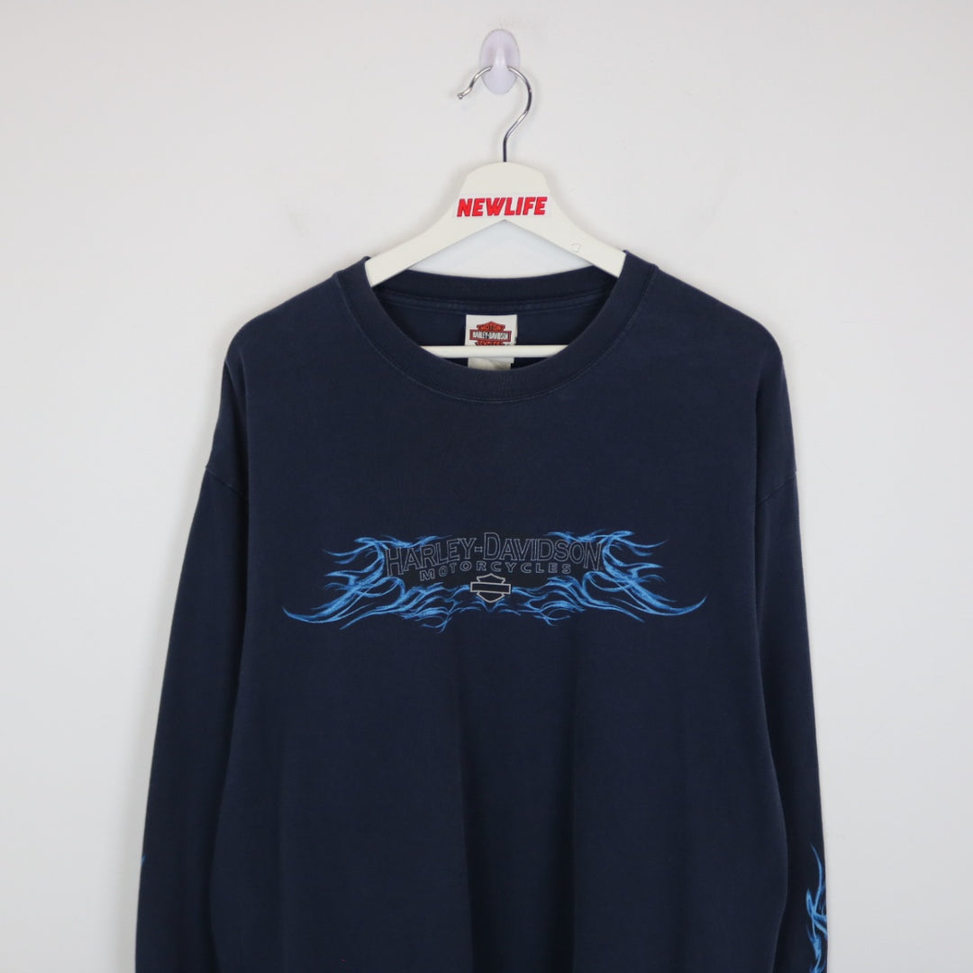Vintage 00's Harley Davidson Lethbridge Alberta Long Sleeve Tee - XL-NEWLIFE Clothing