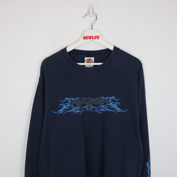 Vintage 00's Harley Davidson Lethbridge Alberta Long Sleeve Tee - XL-NEWLIFE Clothing