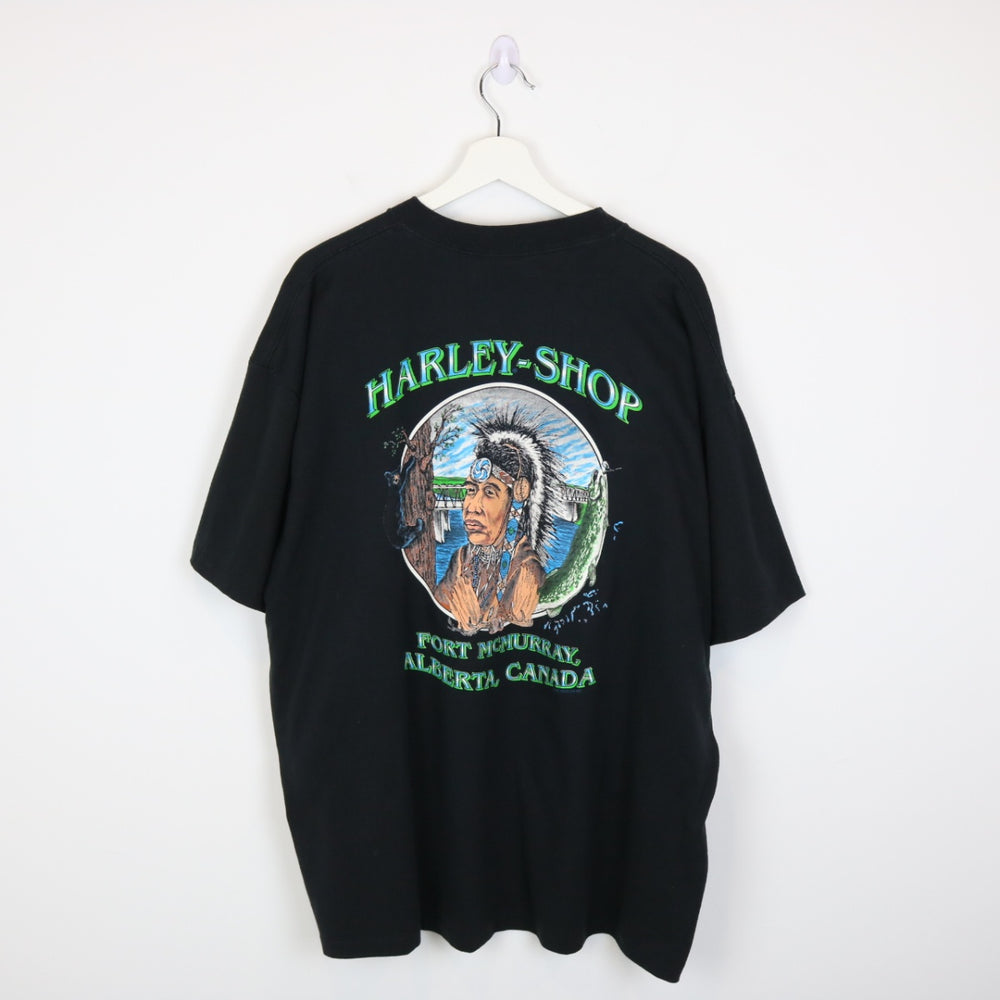 Vintage 1992 Harley Davidson Fort McMurry Tee - XXL-NEWLIFE Clothing