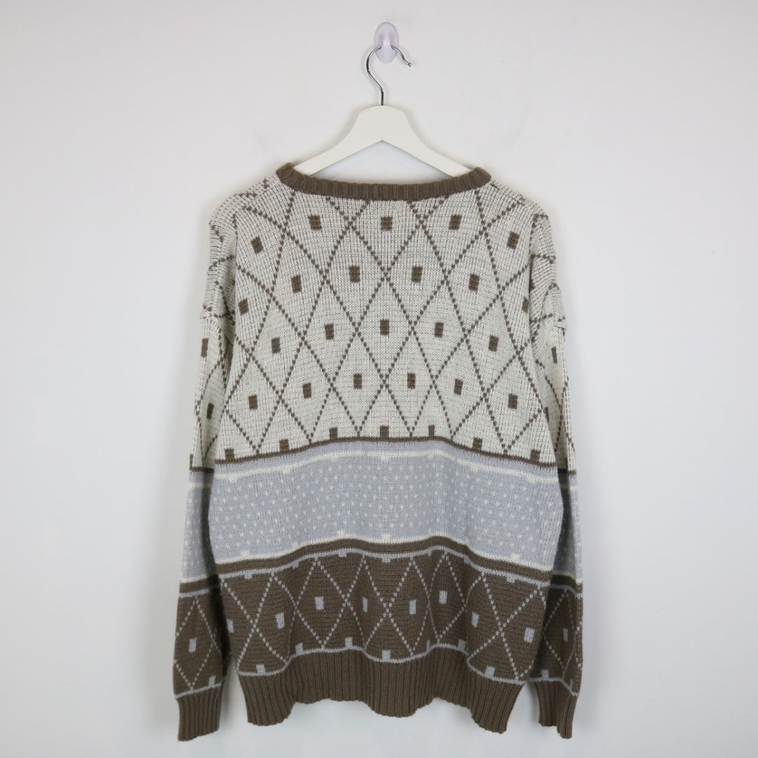 Vintage 90's FCO Patterned Knit Sweater - M-NEWLIFE Clothing