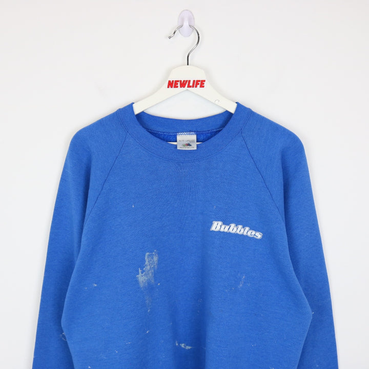 Vintage 90's Bubbles Car Wash Paint Splattered Crewneck - L-NEWLIFE Clothing