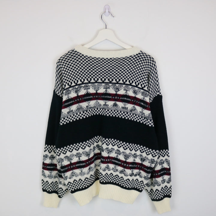 Vintage 80's FYI Private Stock Patterned Knit Sweater - L-NEWLIFE Clothing