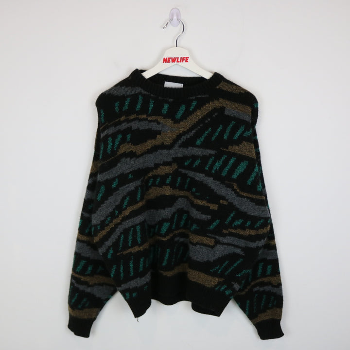 Vintage 80's Bellisimo Patterned Knit Sweater - L-NEWLIFE Clothing