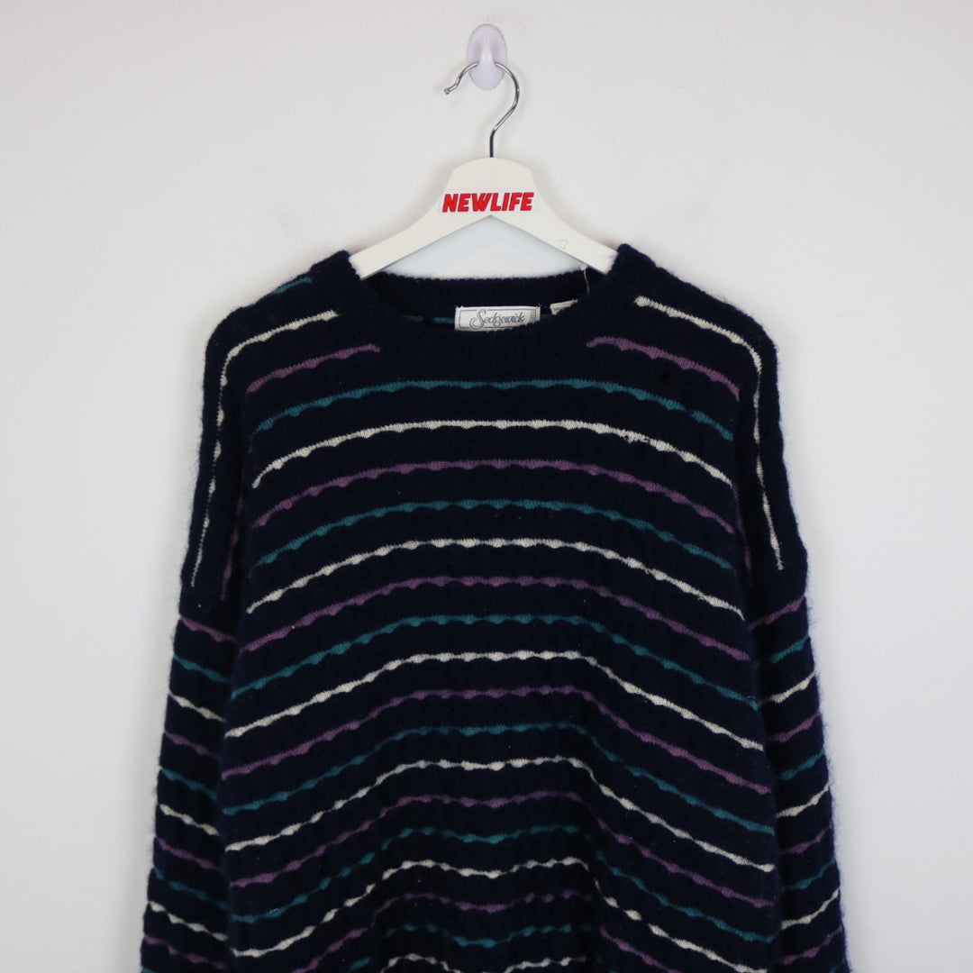 Vintage 80's Sedgewick Patterned Wool Knit Sweater - L-NEWLIFE Clothing