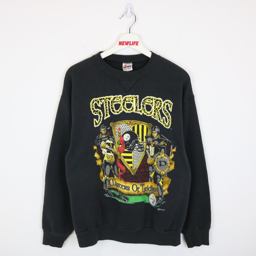 Vintage 1990 Pittsburgh Steelers Masters of Gridiron Crewneck - M-NEWLIFE Clothing