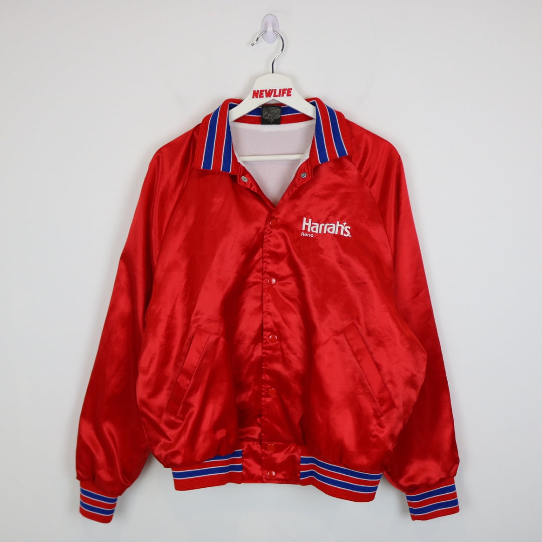 Vintage 70's Harrah's Grand Slam Slot Tournament Satin Jacket - L-NEWLIFE Clothing