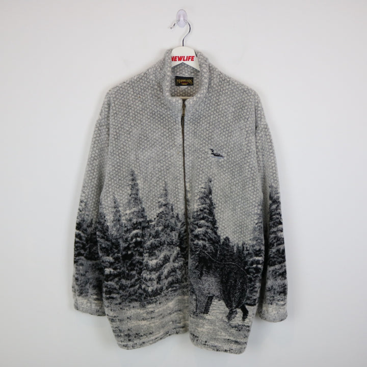 Vintage 90's Marshlands Wolf Nature Fleece Jacket - L-NEWLIFE Clothing