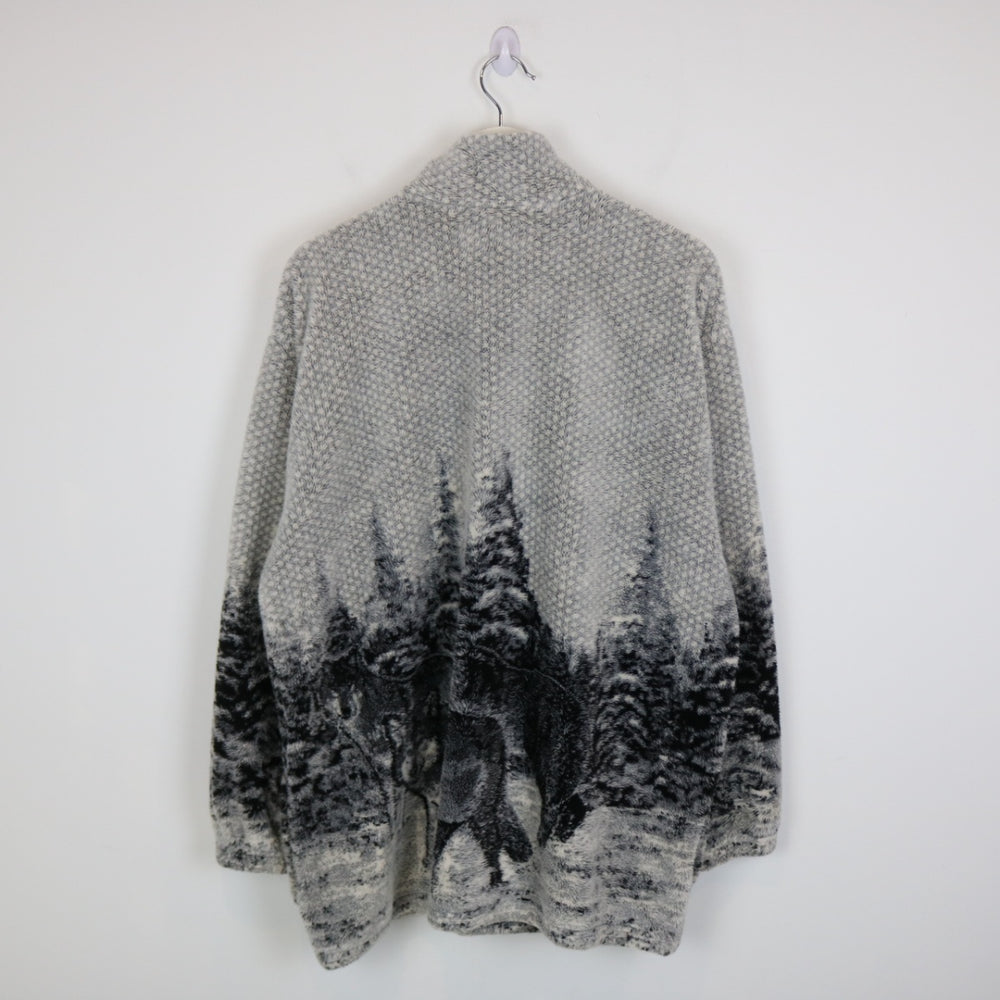 Vintage 90's Marshlands Wolf Nature Fleece Jacket - L-NEWLIFE Clothing