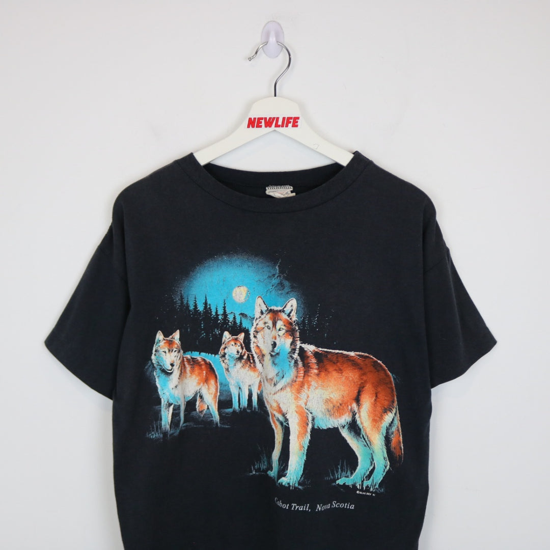 Vintage 1991 Cabot Trail Wolf Nature Tee - L-NEWLIFE Clothing