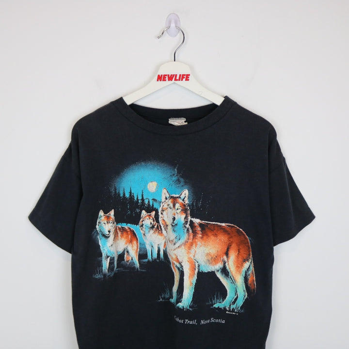 Vintage 1991 Cabot Trail Wolf Nature Tee - L-NEWLIFE Clothing