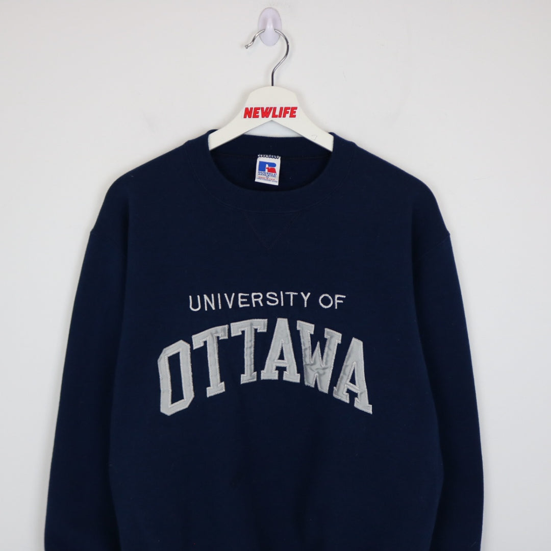 Vintage 90's University of Ottawa Russell Athletic Crewneck - M-NEWLIFE Clothing
