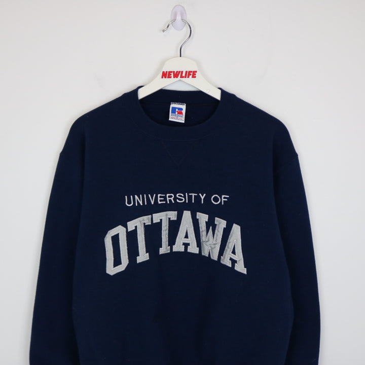 Vintage 90's University of Ottawa Russell Athletic Crewneck - M-NEWLIFE Clothing