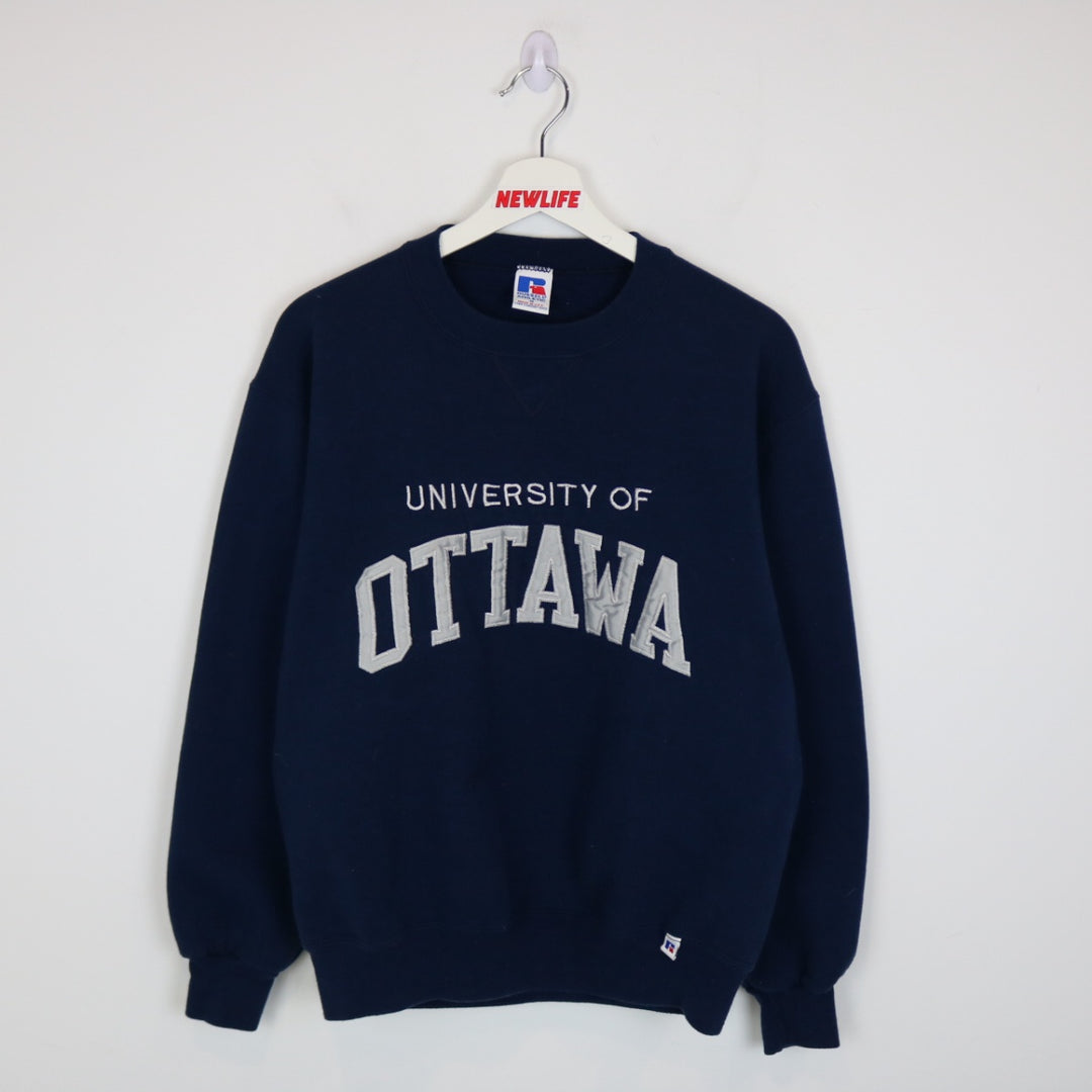 Vintage 90's University of Ottawa Russell Athletic Crewneck - M-NEWLIFE Clothing
