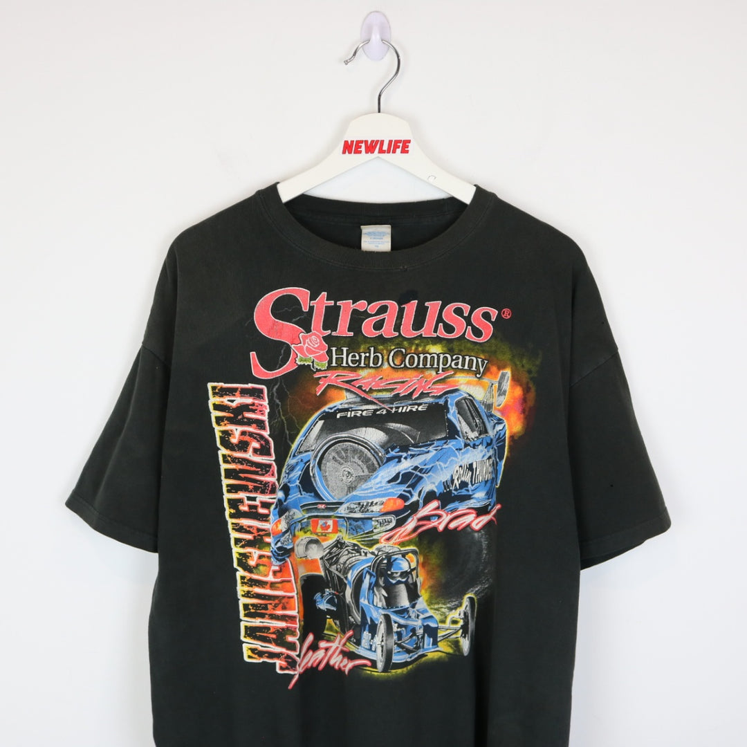 Vintage 00's Janishewski Strauss Racing Tee - XL-NEWLIFE Clothing