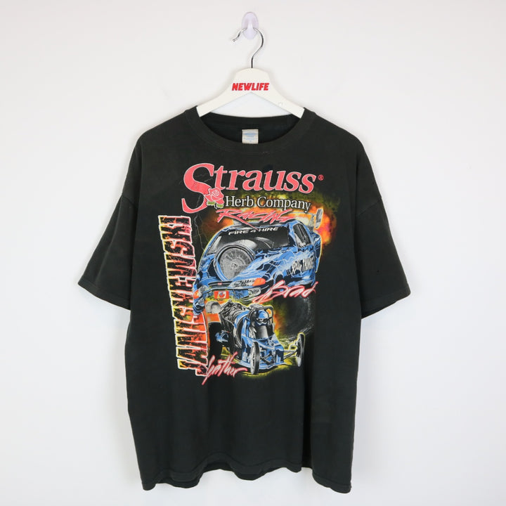 Vintage 00's Janishewski Strauss Racing Tee - XL-NEWLIFE Clothing