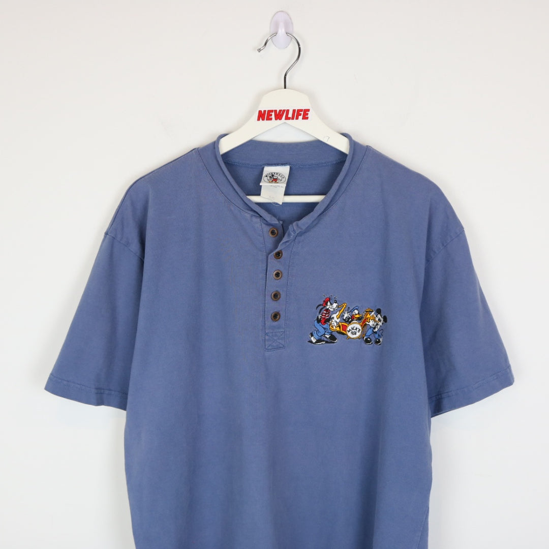 Vintage 90's Disney Mickey Jazz Band Henley Tee - L-NEWLIFE Clothing