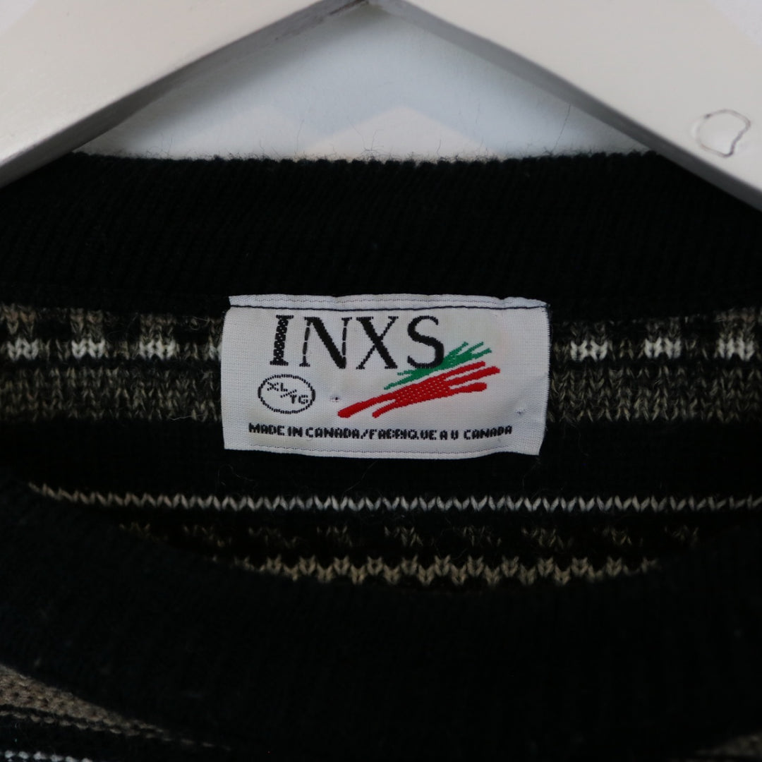 Vintage 80's INXS Pattered Knit Sweater - M-NEWLIFE Clothing