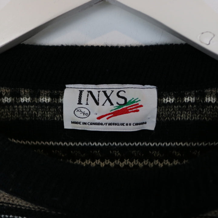Vintage 80's INXS Pattered Knit Sweater - M-NEWLIFE Clothing
