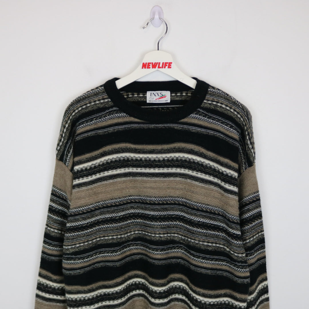 Vintage 80's INXS Pattered Knit Sweater - M-NEWLIFE Clothing