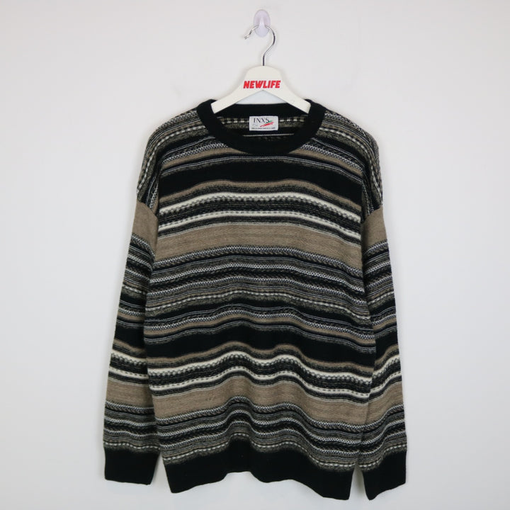 Vintage 80's INXS Pattered Knit Sweater - M-NEWLIFE Clothing