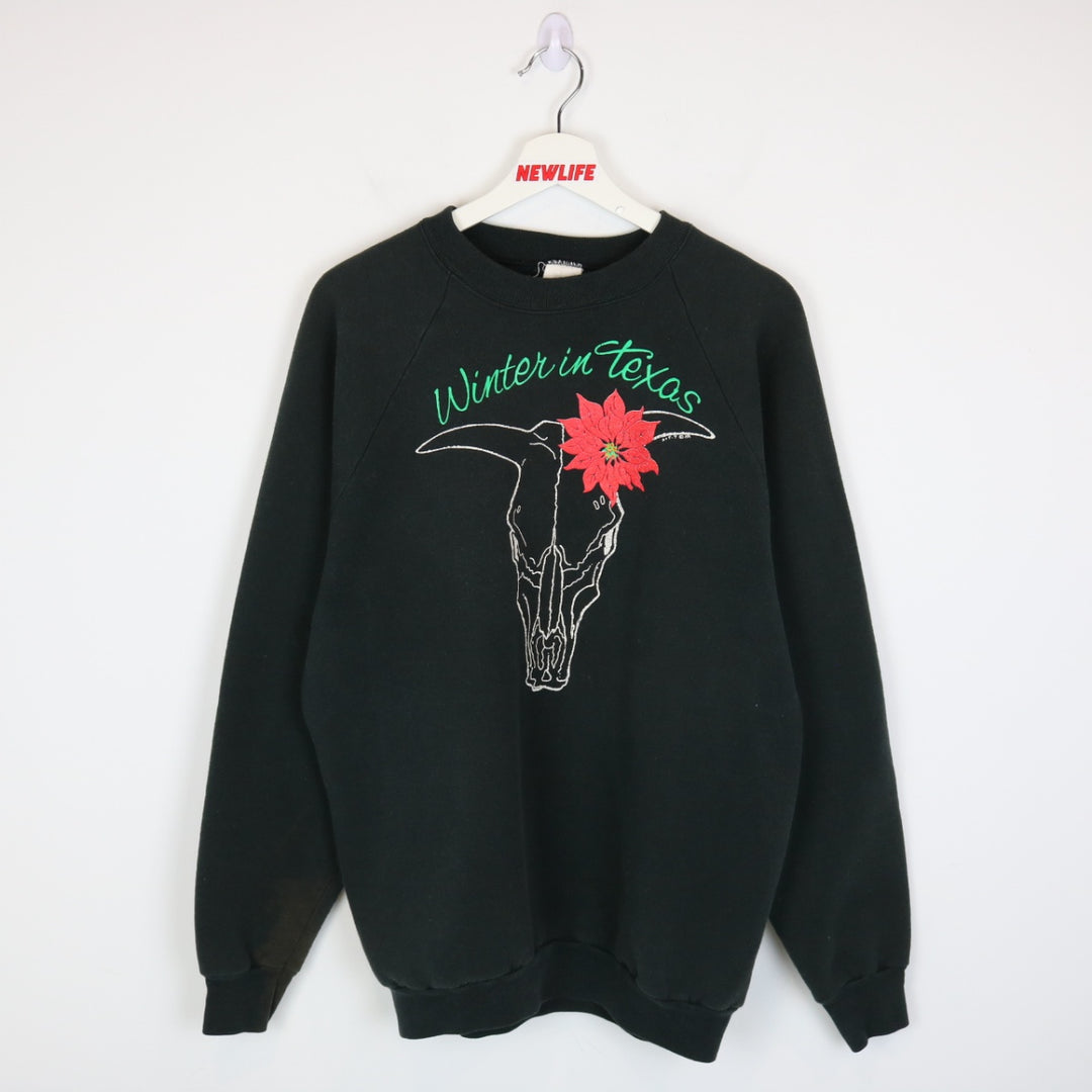 Vintage 1988 Winter in Texas Nature Crewneck - M-NEWLIFE Clothing