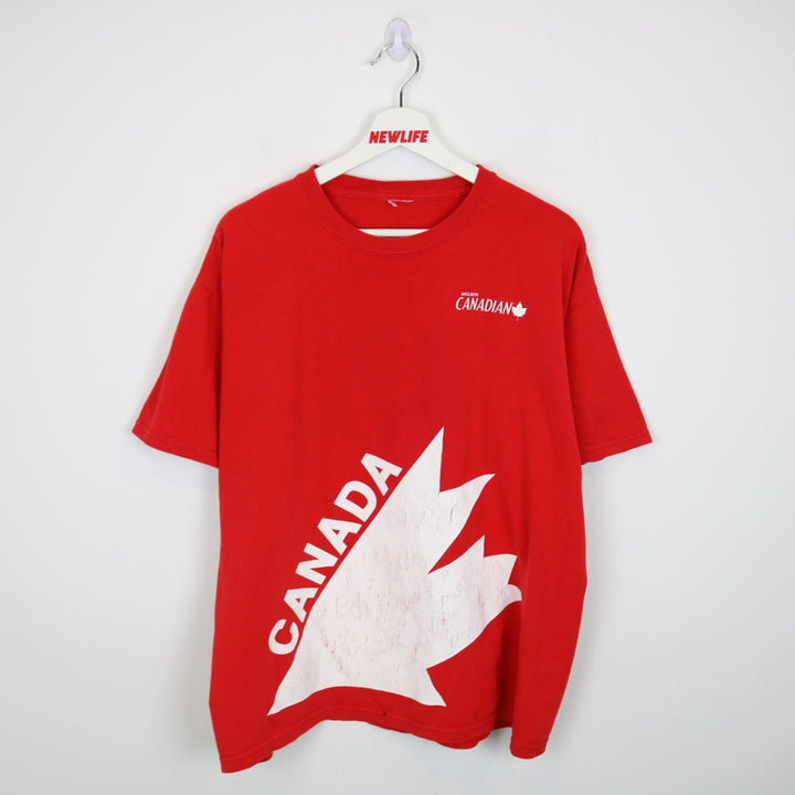 Vintage 00's Team Canada Molson Beer Tee - L-NEWLIFE Clothing