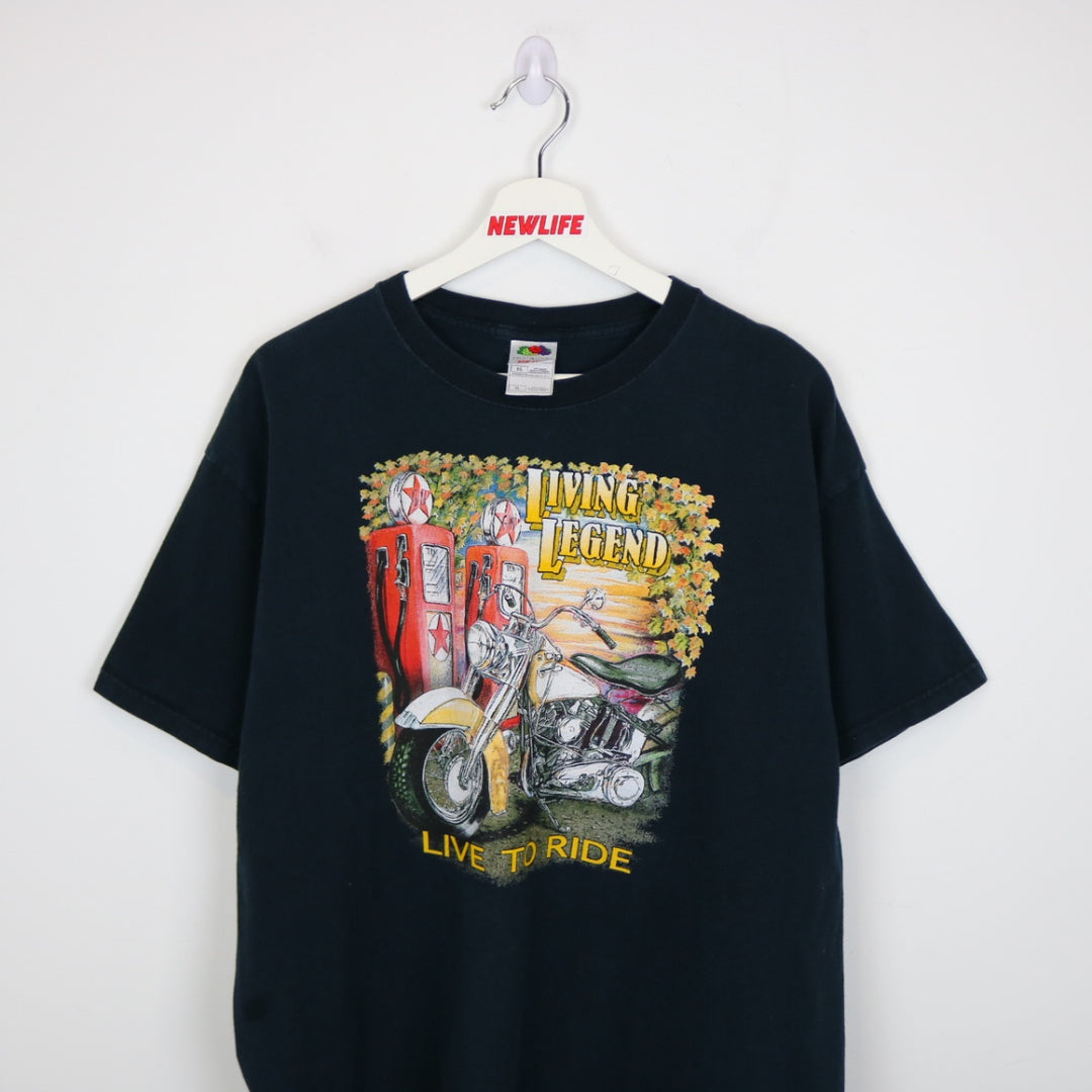 Vintage 00's Living Legend Biker Tee - L-NEWLIFE Clothing