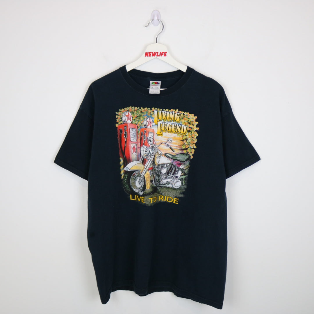 Vintage 00's Living Legend Biker Tee - L-NEWLIFE Clothing