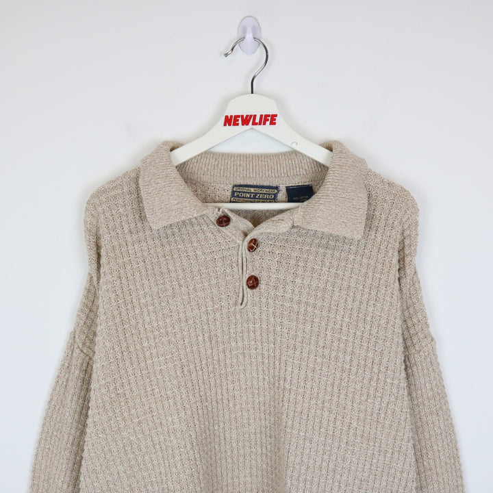 Vintage 90's Point Zero Collared Knit Sweater - XL-NEWLIFE Clothing