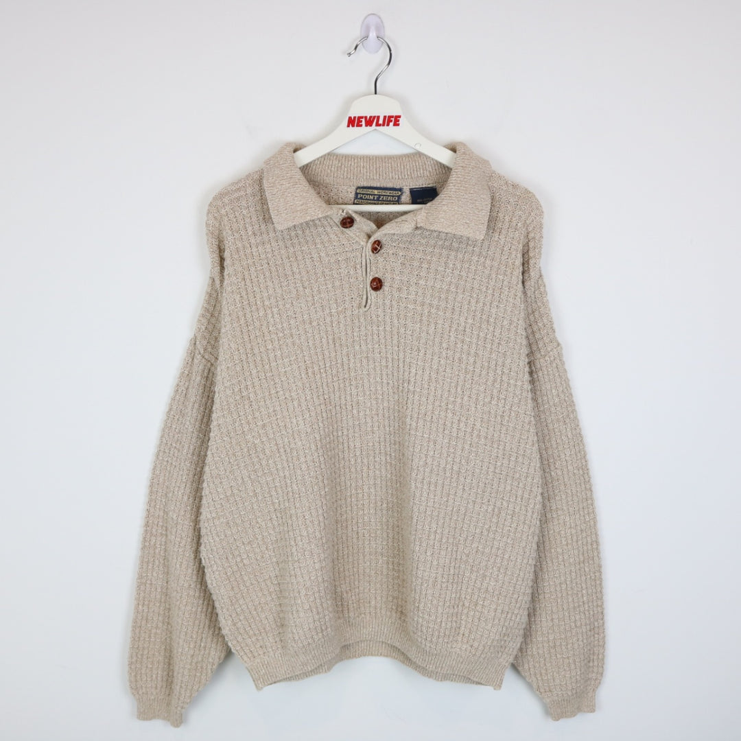 Vintage 90's Point Zero Collared Knit Sweater - XL-NEWLIFE Clothing