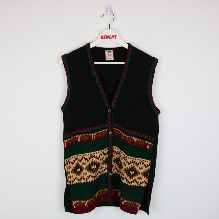 Vintage 80's Patterned Knit Sweater Vest - XS-NEWLIFE Clothing