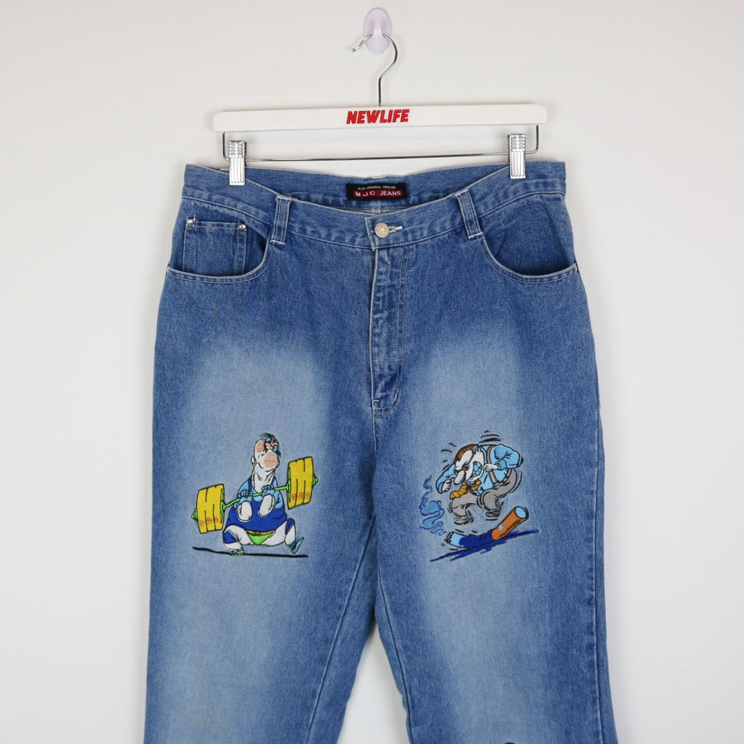 Vintage Y2K MJC Embroidered Denim Jeans - 34"-NEWLIFE Clothing