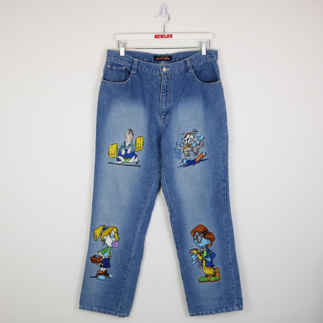 Vintage Y2K MJC Embroidered Denim Jeans - 34"-NEWLIFE Clothing