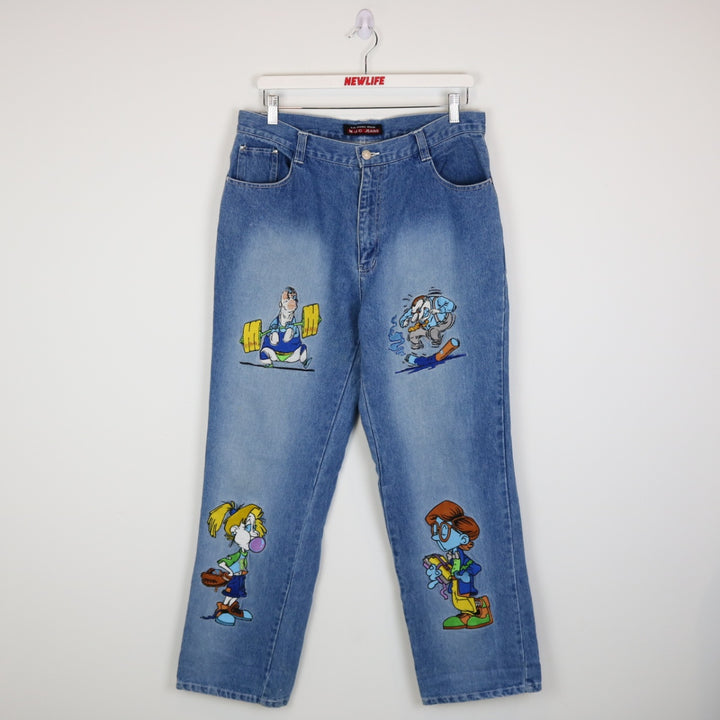 Vintage Y2K MJC Embroidered Denim Jeans - 34"-NEWLIFE Clothing