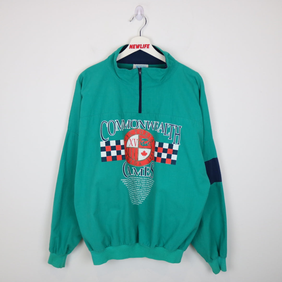 Vintage 1994 Victoria Commonwealth Games Quarter Zip Sweater - L-NEWLIFE Clothing
