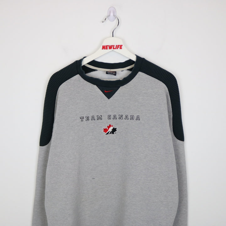 Vintage 90's Nike Center Swoosh Team Canada Hockey Long Sleeve Tee - XL-NEWLIFE Clothing