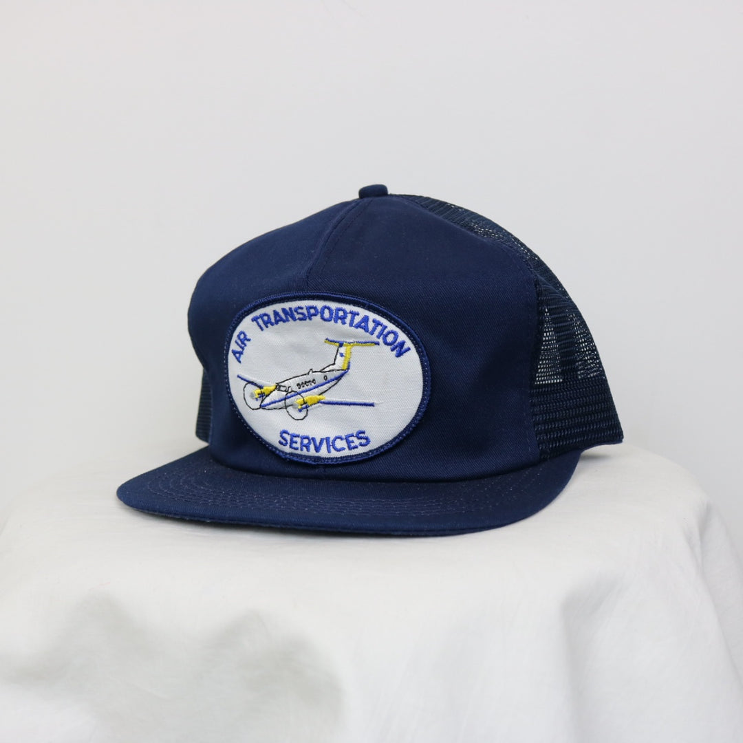 Vintage 80's AIr Transportation Services Plane Trucker Hat - OS-NEWLIFE Clothing